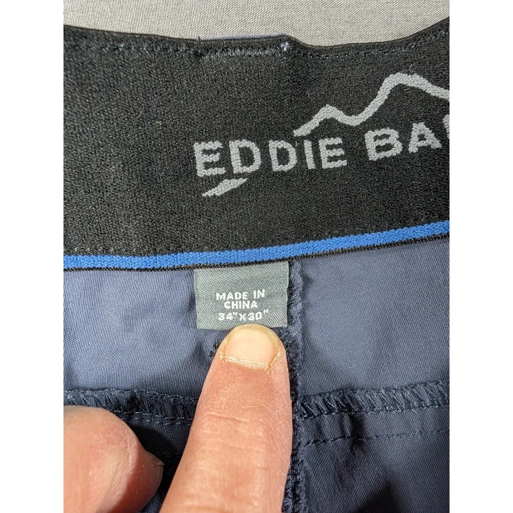 Eddie Bauer Mens Horizon Guide Chino Pants 34x30 Gray Blue Hiking Outdoor